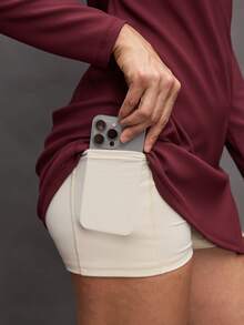 Activina Women's Golf Zip-Up Half Placket Sports Dress - Burgundy - View 7