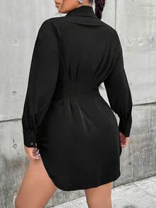 Vionelle Talla grande Camisa con diseño de fruncido - Negro - Ver 2