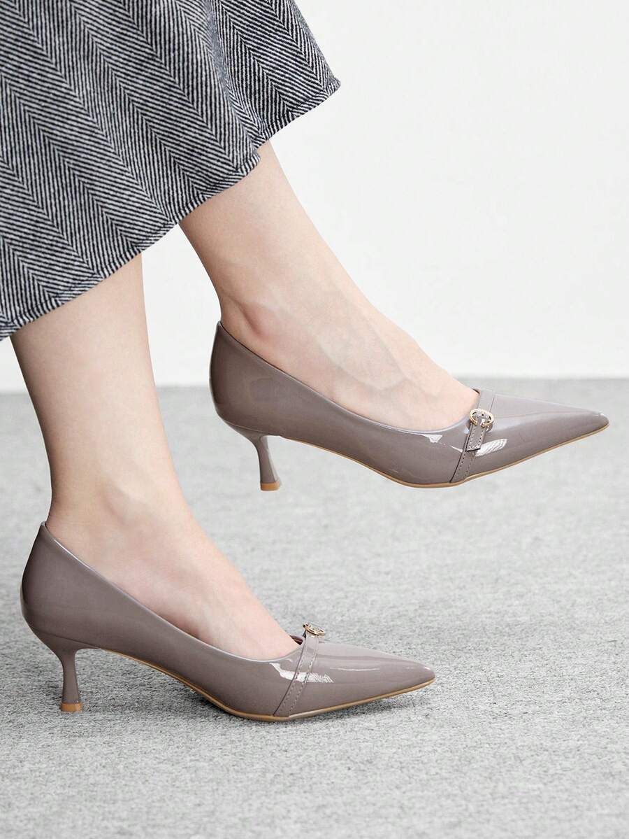 CUCCOO BIZCHIC Women Pumps Valentine's Day - Glossy Grey - View 1