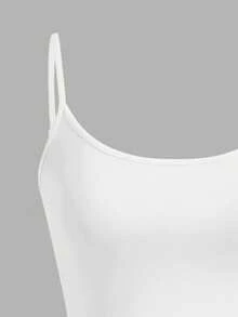 SHEIN EZwear 4pcs Women's Solid Color Tight Fitting Cropped Casual Camisole Set, Summer Spring