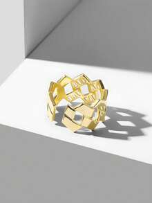 MOTF PREMIUM RHOMBUS FINGER RING, NEW MINIMALIST LUXURY DELICATE RING FOR WOMEN - Gold - View 8