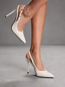 CUCCOO SZL Women's Pointed Toe Stiletto High Heel Black Fashion Sexy Evening Party Pumps With Ankle Strap Valentine's Day - Mirror beige - View 7