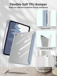 1 chiếc ốp bảo vệ iPad có khe cắm bút chì và giá đỡ gấp gọn. - hoa oải hương tím - Xem 4