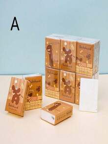 45 Pieces Of 5-Piece Pattern Tissue Combination Set, Portable Pocket Handkerchief, Antiviral Face Towel, Regular Skin Type, Cordless Paper, Small Toilet Paper, Cleaning Supplies - Multicolor - View 3