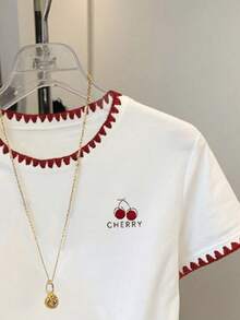 Resyla Plus Size Casual Colorblock Trim Short Sleeve T-Shirt, Summer - White - View 5