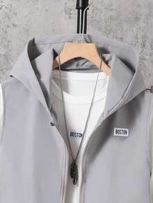 Vacaura 3pcs/Set Teenage Boys Casual Outfit - Black Vest, White T-Shirt, Black Pants - Grey - View 8