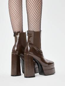 ROMWE Grunge Punk Women Ankle Boots & Booties - Brown - View 5