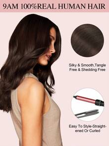 8PCS With 16 Clips Straight Clip In Hair Extensions 100% Real Human Hair Color 2# Dark Brown 12-18 Inch Double Weft Invisible Clip Hair Extensions Remy Natural Human Hair For Women Girl Daily Full Head Use - 2# - View 9