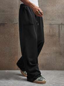 Men's AXEPEAK Casual Fashionable Sweatpants - Black - View 5