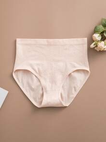 SHEIN 6pcs Comfortable Women's Seamless High Waist Briefs, Apricot Color - Apricot - View 5