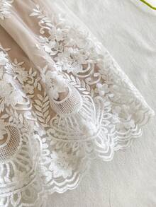 Vintaside Kids Đầm ngắn tay cổ tròn thời trang và sành điệu cho bé gái, thích hợp cho mùa xuân và mùa hè, phù hợp cho các bữa tiệc, sinh nhật hoặc các buổi biểu diễn ở trường. - Màu be - Xem 4