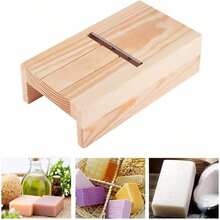 1-Piece Set Of Candle Soap Scraper, Wooden Slanted Soap Scraper Tool, Suitable For Trimming Handmade Soap And Candles During Christmas And Halloween, DIY Crafts Production, Wooden Soap Slanted Scraper, Candle Cutting Mold, Soap Candle Mold Cutter - Apricot - View 2