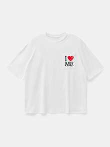 SWAVVY Áo thun nam tay ngắn dáng rộng, có túi, in hình, size tiêu chuẩn, màu trắng. - trắng - Xem 4