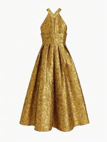 ZEYLAH Elegant Sexy Elegant Women's Off-Shoulder Long Dress - Yellow - View 3