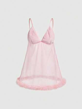 Kawaii فستان دمية لطيف وحلو لعيد الحب، قميص نوم مثير من قماش ناعم للنساء