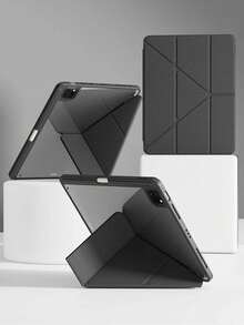 1个透明亚克力保护壳，兼容iPad Air 11/13 M2 2025 M3，支持多角度折叠Y型支架，兼容A16 11代 2024 Air 5 Air 4 10.9 9代 8代 7代 10.2 5代 6代 9.7 10代 2021 Pro 11/12.9 mini 6 7代，带Apple Pencil收纳槽，支持自动唤醒/睡眠功能。 - 黑色 - 查看 1