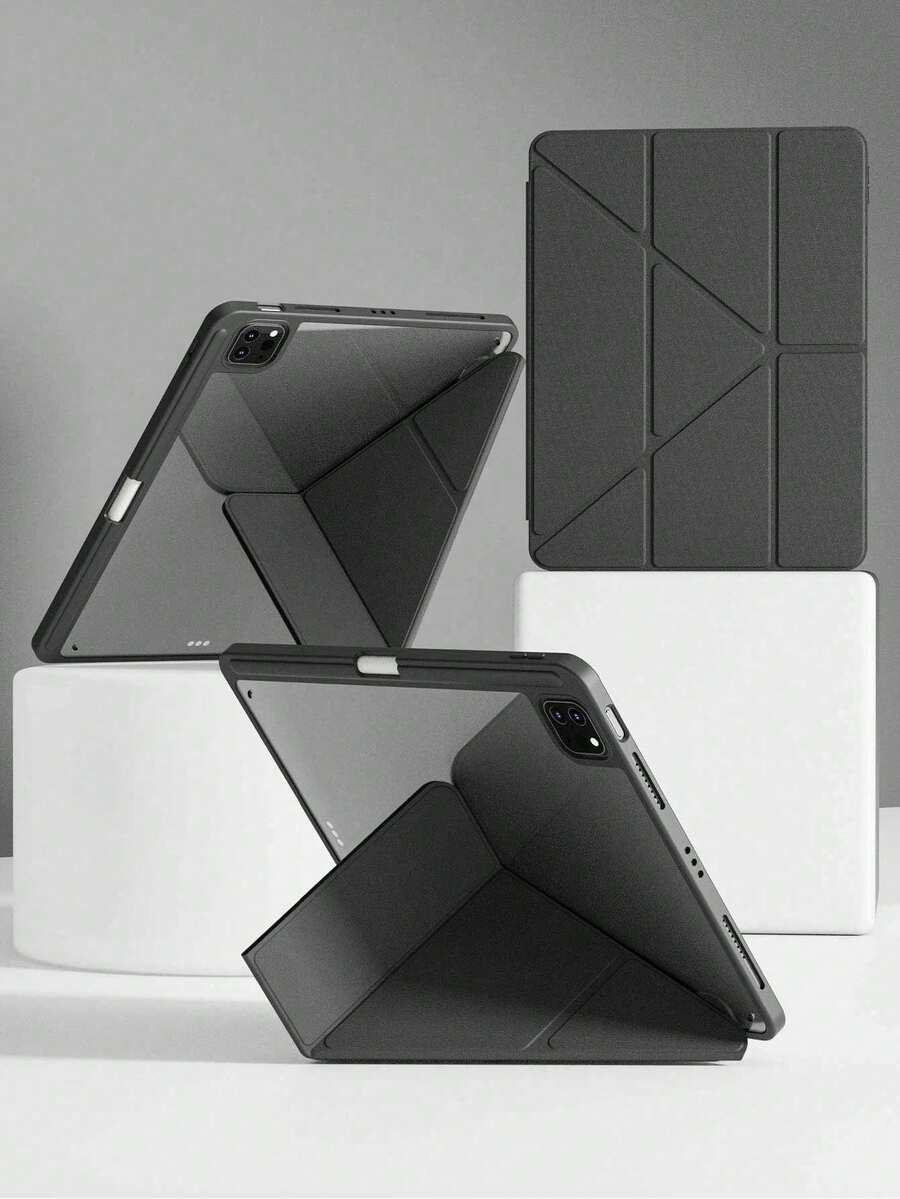 1个透明亚克力保护壳，兼容iPad Air 11/13 M2 2025 M3，支持多角度折叠Y型支架，兼容A16 11代 2024 Air 5 Air 4 10.9 9代 8代 7代 10.2 5代 6代 9.7 10代 2021 Pro 11/12.9 mini 6 7代，带Apple Pencil收纳槽，支持自动唤醒/睡眠功能。 - 黑色 - 查看 1