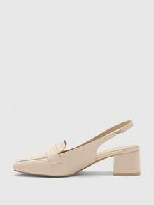 Sleekvia Giày cao gót thấp cổ điển cho nữ, màu đen, thích hợp cho ngày Valentine. - Màu be - Xem 10