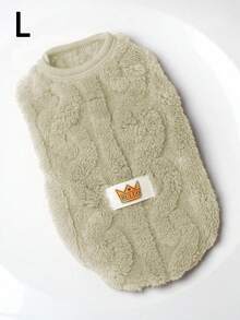 1件宠物服装。加厚保暖的毛绒背心，适合小型犬和猫在冬季穿着。狗狗可以穿着它快乐地在户外玩耍。 - 卡其色 - 查看 11