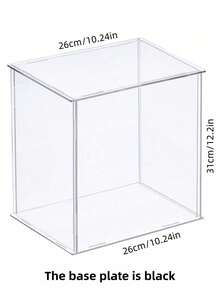 Clear Acrylic Display Case For Action Figures & Collectibles - Assemble Glass-Like Showcase Box For Toys, Pop, Model Cars - Home Storage Organizer - Black - View 18