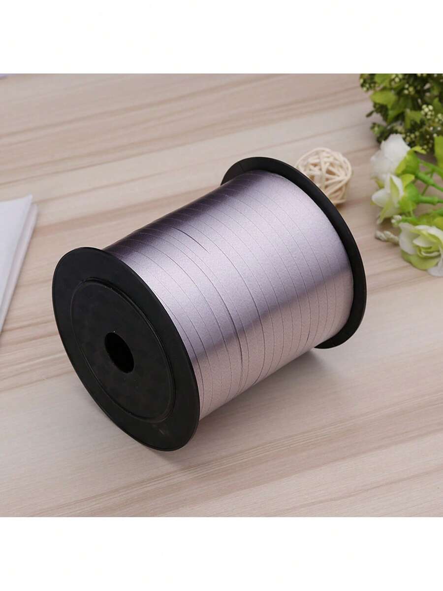 1 Roll, 250 Yard Blue Curling Ribbon For Gift Wrapping, Balloon String, Wedding, Birthday, - Metallic Shiny " Ribbon For Bouquets And Flower Wrapping Paper Valentine DAY, Valentines Wedding, Birthday - plain silver gray - View 1