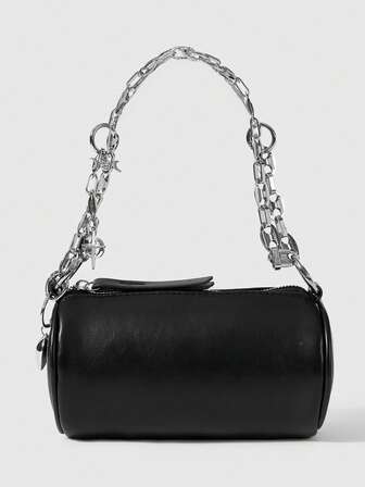 Grunge Punk Modische Kettentasche mit Schleife für Damen für den täglichen Gebrauch