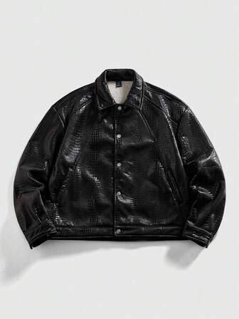 Street Life Men's Fashionable Versatile Fleece Lined Jacket, Retro Street Style, Autumn/Winter