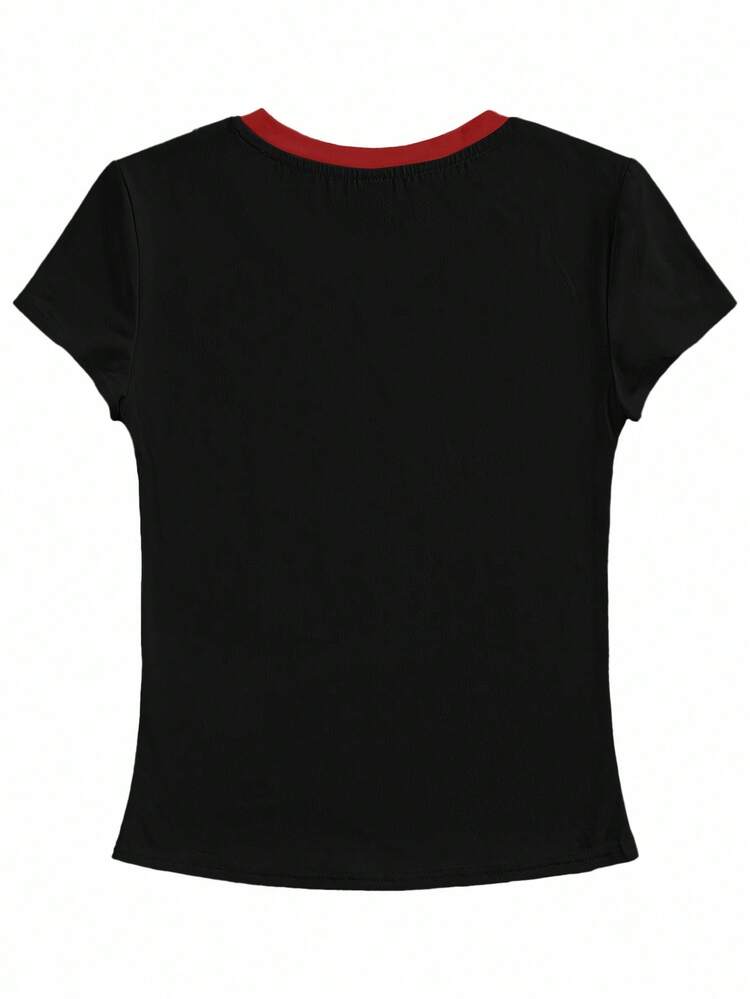 Y2Kool Maria Clara Maia Top de tirantes con gráfico de gato "Life Vibe Y2K" de ajuste corto casual, multicolor, adecuado para otoño, invierno, vacaciones, salidas, fiestas, uso diario, ropa de calle para mujer - Multicolor - Ver 3