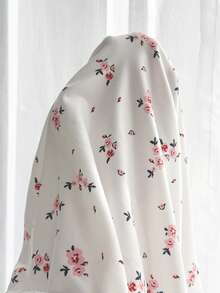 Moonlight&Mama Solid Color Ribbed Bow Tie Neck Long Sleeve Top And Small Ditsy Floral Pants Maternity Pajama Set - Pink - View 7