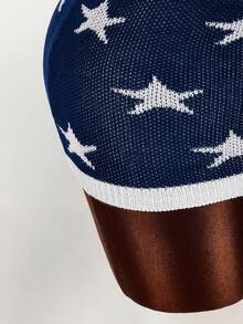 Amplova Star & Stripe Pattern Knitted Mini Skirt, Low Waist - Multicolor - View 7