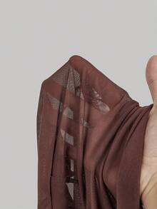 SHEIN MOD Áo lưới ôm dáng tay dài cổ bèo cho nữ, nhiều chiếc - màu nâu - Xem 11