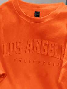 Manfinity Joysei Orange Knit Men's Standard Size Crew Neck Short Sleeve T-Shirt - Orange - View 2
