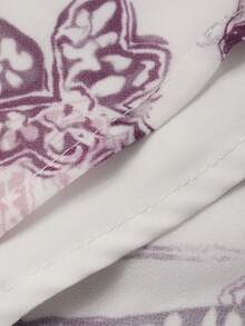 DAZY Spring Women's Elegant Floral Patchwork Lantern Sleeve Mid-Length Dress