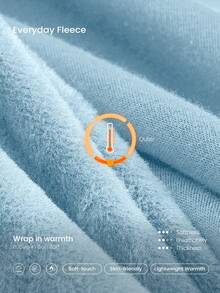 GLOWMODE 日常抓绒套装，超柔软保暖宽松版型，可调节抽绳印花连帽卫衣，适合日常休闲、户外、健身房、工作室等冬季穿着。 - Blue Day - 查看 5