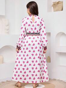 SHEIN Tween-Mädchen Festkleid mit Langarm - Weiss - Übersicht 3