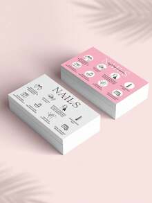 20pcs/Pack, Nail Care Instruction Cards, Suitable For Manicure Salon Customer Care Guide Business Cards,School Supplies,Back To School - Multicolor - View 1