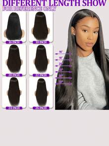 5x5 Lace Glueless Wigs Pull On And Go Extra Convenient Straight Lace Front Wigs 200% Density Brazilian Straight Virgin Wigs Pre-Plucked Hair For Women 24 Inch Natural Hairline Variable Styling Options Everyday Wear And Versatile Styles - Natural & Black - View 5