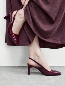 CUCCOO BIZCHIC Giày cao gót nữ - Rượu vang đỏ - Xem 5