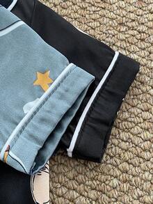 4件套男婴宇航员小熊奶瓶印花仿丝睡衣套装，包含短袖上衣和裤子 - 彩色 - 查看 7