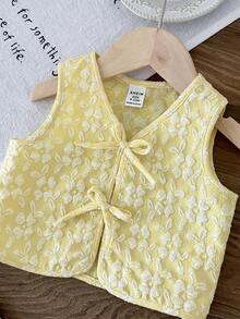 LMoss Kids ملابس علوية كامي مصنوع من الجاكار المحبوك للبنات، جميل، أنيق، حلو، عتيق وعصري. مناسب للأم والابنة، والأخوات. مناسب للربيع والصيف - أصفر - مشاهدة 5