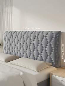 天鹅绒床头板套 全包覆式设计 超柔软绗缝衬垫 防尘 现代卧室装饰 纯色软垫升级 - 灰色 - 查看 8