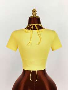 Amplova Áo bra thể thao gợi cảm dành cho nữ, thiết kế cúp tam giác, màu sắc Brazil dễ thương và quyến rũ. - Nhiều màu - Xem 2