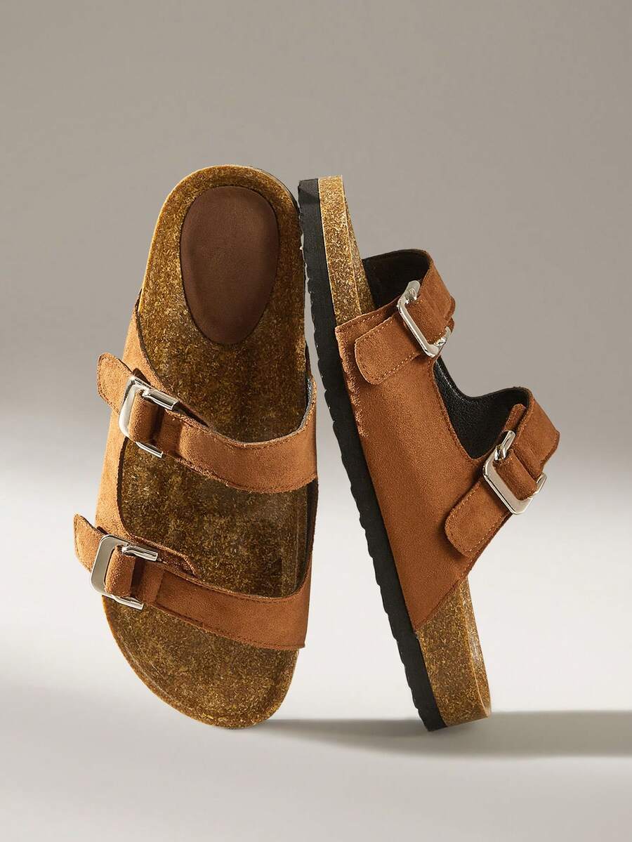 Solecia Women's Breathable Sandals, Outdoor Casual Beach Vacation Flat Slippers - Brown - View 1