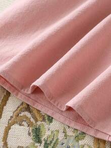 Cozy Pixies Young Girl Floral Print Contrast White Oversized Flower Ruffle Collar Puff Sleeve Waist Cinched A-Line Dress, Suitable For Outings, Casual Wear, Cute & Sweet, Daily, Festivals, Parties Dusty Pink Girls Dress Girls Spring Autumn French Style Dress Vintage Girls Dress Girls Collared Dress Floral Pattern Lace Collar Dress Cotton Clothes Floral Pattern Lace Collar Dress For Summer Young Girl Floral Pattern Lace Collar Dress - Pink - View 6