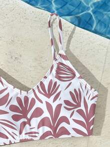 SHEIN Bộ bikini dành cho thiếu nữ, họa tiết mèo con màu cam dễ thương, dệt kim kỹ thuật số, gồm hai mảnh và quần bơi viền lông cừu. Bao gồm một bộ đồ bơi liền thân và quần lót. Thời trang, thoải mái, tinh tế và thanh lịch, hoàn hảo cho các quý cô. Lý tưởng cho bơi lội, kỳ nghỉ hè, đi biển, các hoạt động bên hồ bơi, các buổi tiệc mùa hè và những chuyến đi chơi thư giãn. Bộ bikini kín đáo, đồ bơi hai mảnh, đồ bơi cạp cao dành cho thiếu nữ. - màu nâu - Xem 3