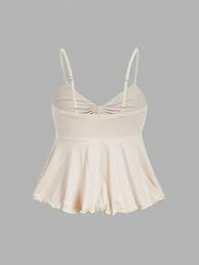 SHEIN MOD 女士系带纯色吊带背心，情人节多件装，波西米亚风，情人节，狂欢节，西部牛仔风，休闲上衣，锐舞派对，乡村音乐节 - 彩色 - 查看 4