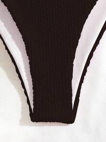 Oceva Solid Color Bikini Swimwear - Brown - View 4