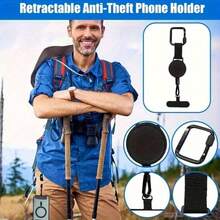 1/3PCS New In 2025 Adjustable Anti-Theft Phone Lanyard With Pull-Out Device, Durable Polyester Fiber, Secure Buckle For Outdoor Sports And Hiking, Outdoor Gear | Adjustable Lanyard | Durable Lanyard, Phone Lanyard/Good Products Sharing! - Black - View 7