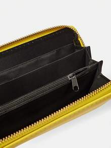 LOONEY TUNES X SHEIN 时尚可爱卡通崔弟图案长款钱包 - 黃色表情 - 查看 4