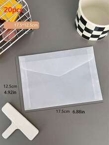 20/30pcs Sulfuric Acid Paper Semi-Transparent Card Holder Protector Envelopes, Waterproof File/Photo Storage Sleeves,Christmas - Transparent Frosted - View 13